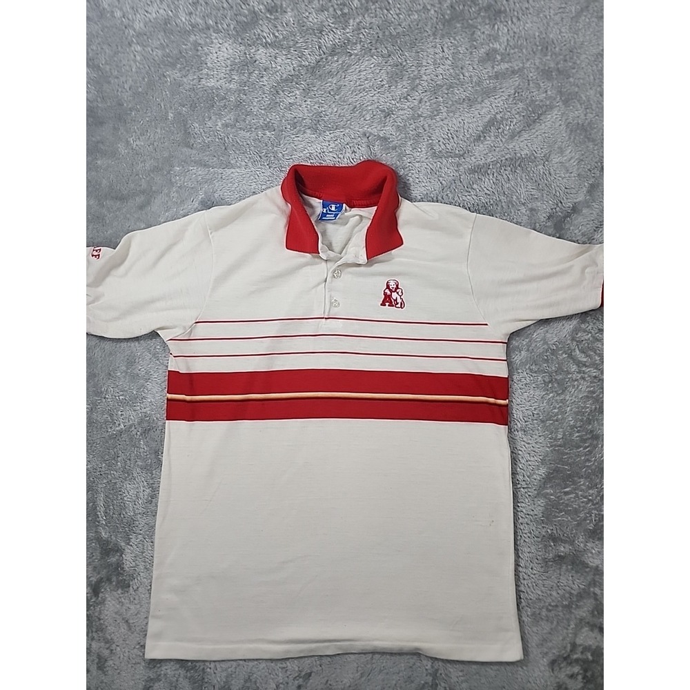 VINTAGE 70s‎ Albright College Coaching Staff Shirt Large Striped Champion